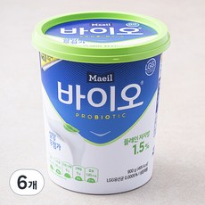 매일바이오 매일 플레인 저지방, 900g, 1개입, 6개