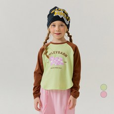 OWLEYBARN 女童旗幟拉格蘭T恤