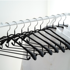 J-Mil 簡約防滑西裝衣架, 黑色, 10個