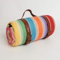 Market Plan 皮革綁帶野餐墊, 彩虹