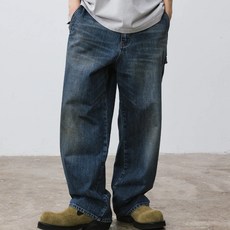 BOHRHOO 輕水洗結構拉鍊牛仔短褲 - 100%棉, XL, 深藍色