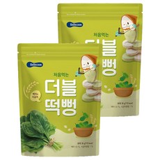 베베쿡 처음먹는 더블떡뻥, 2개, 30g, 백미 + 시금치 혼합맛