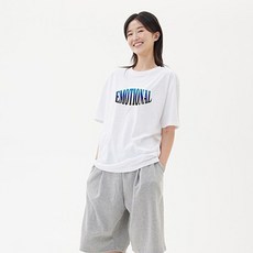 더팀 이모셔널 빅사이즈 20수 프린트 통기성 반팔 티셔츠