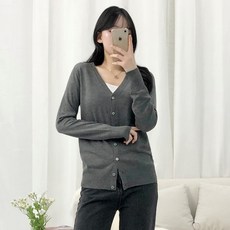 피어니스트 여성용 봄 단추 기본 가디건