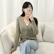 피어니스트 여성용 봄 단추 기본 가디건