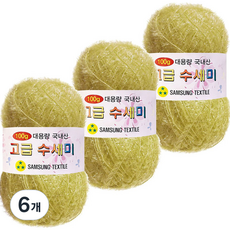 Yarna 大容量高級菜瓜布 100g, 160 橄欖黃油, 6個