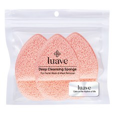 루아브 딥 클렌징 세안 스펀지, 3개, 오렌지