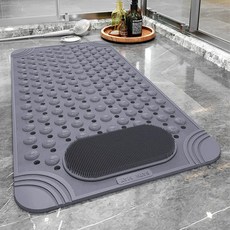 浴室去角質大吸盤防滑墊，TPE材質，36x70CM, 灰色, 37 x 9 x 9cm, 1個