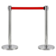 不鏽鋼拉帶圍欄柱 經濟型一體式, 銀色 + 紅色, 2個