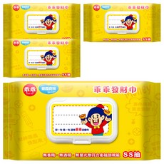 奈森克林 乖乖發財濕巾 掀蓋包, 88張, 4包