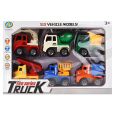 重型設備迷你玩具車 6件組, 混色