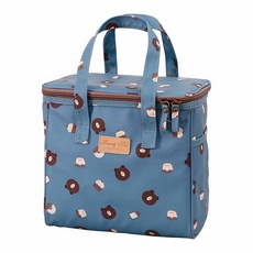 棕色小熊保溫袋 24*25*15.5cm, 深藍色, 1個