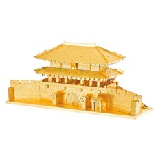 OPUS 東齊金工 3D立體金屬拼圖 DIY建築模型益智玩具/動腦X手作 崇禮門 G22235 1個 崇禮門, 崇禮門 金黃色