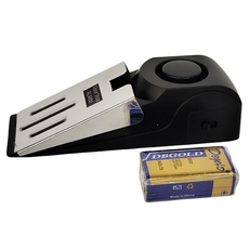 WIDE VIEW 門檔防盜警報器(DS120), 不鏽鋼材質, 附9V電池, 三級靈敏度可調, 1個