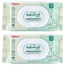 pigeon 貝親 天然植物柔濕巾, 70張, 2包