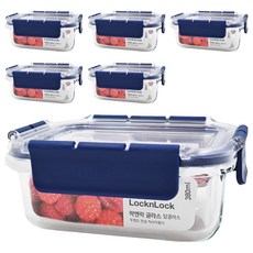 LocknLock 樂扣樂扣 Top Class 耐熱玻璃長方形保鮮盒, 6個容器 + 6個蓋子, 6個