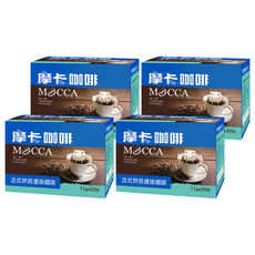 MOCCA 摩卡 法式烘焙濾掛咖啡, 11g, 20包, 4盒