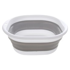 머지샵 접이식 폴딩 다용도 세수 세면 대야 대품, 그레이, 1개