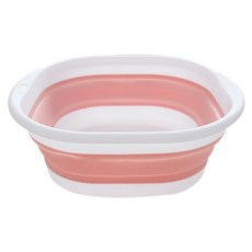 Mergeshop 折疊式 多用途 洗臉 洗漱 臉盆 大款, 1個, 粉紅色