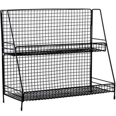 2層網狀收納架 XL號, 黑色
