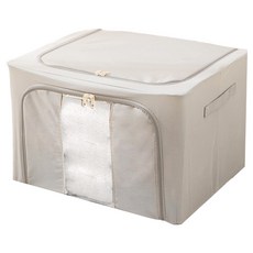 BangJiaShi 幫家適 大容量牛津布透明大視窗衣物收納箱/整理箱 單窗 100L, 灰色, 1個