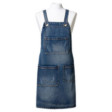 Rosa Home 復古牛仔圍裙, 1個, 中藍色