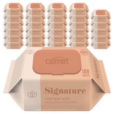 코멧 시그니처 아기물티슈 엠보싱 캡형 저자극 더마테스트 인증, 55g, 100매, 80개