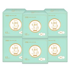리버티 니어스킨 생리대 날개형, 대형, 12개입, 6개