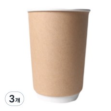 牛皮雙層紙杯 390ml, 3個, 30入
