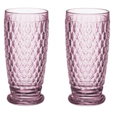 Villeroy&Boch 菱格壓紋啤酒杯, 玫瑰粉, 2個