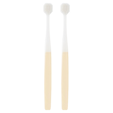 MUJI 無印良品 可替換刷頭的牙刷 寬刷頭/一般刷毛 黃色, 2支, 1入
