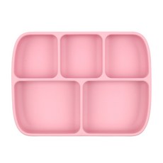 2deco 矽膠吸盤分格餐盤, 粉色, 單品