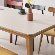 보니애가구 교체용 세라믹 포세린 식탁테이블 상판 스몰라운드 1400 x 800 mm 방문설치, 로코코베이지, 4인용