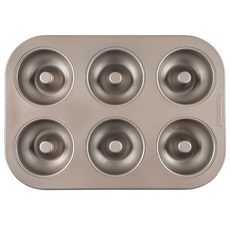 Hanomad 原味甜甜圈模烤盤 6孔 金色, 1個