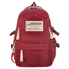 KOKOYI 新款韓版純色多層次收納防潑水雙肩抗震後背包, 32 x 18 x 45cm, 酒紅色