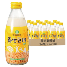 羅東鎮農會 養生豆奶 非基因改造黃豆 特級砂糖 24瓶, 245ml