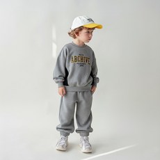 MARI N MORI 兒童Archive拼接刷毛上下裝套組