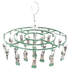 小綠豆居家百貨 不鏽鋼防滑防風衣夾 20夾, 綠色, 1個