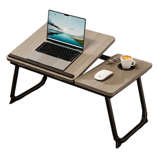 SUNEWZ 多功能折疊式多用途床上桌, 灰木紋