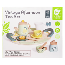 Classic WORLD 客來喜 經典木玩 英倫午茶組 50576, 混和顏色, 1組