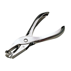 手牌 打孔鉗 附集屑盒 孔徑6.3mm, 銀色, 1個
