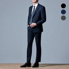 맨잇슈트 남성용 솔리드 포멀핏 베이직 정장 상하의 세트