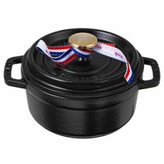 스타우브 원형 꼬꼬떼 양수냄비, 12cm, 블랙, 1개