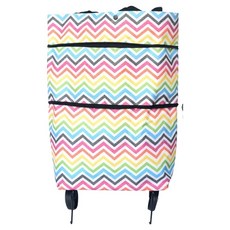 하이유니 확장형 접이식 시장 장바구니 핸드 쇼핑 카트 가방, 레인보우, 1개