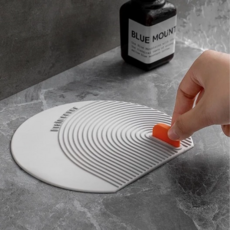 防臭地漏蓋 淺灰, PVC軟膠材質, 尺寸14 x 15.5CM, 35g, 1組