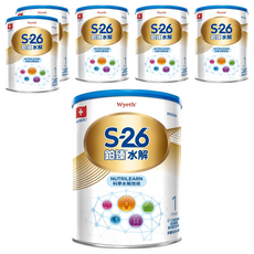 Wyeth 惠氏 S-26 鉑臻水解1號, 800g, 1罐, 6罐