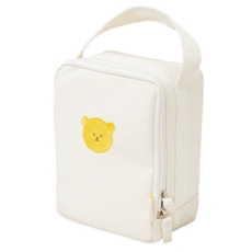 aguard 小熊與蜜蜂嬰兒副食品保溫袋 冷藏儲物袋, 小型 15.5 x 8 x 20cm, 米白色