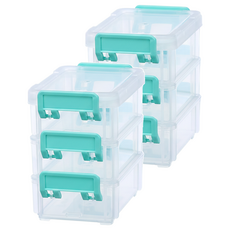 KEYWAY 聯府 高點連結盒 12.1 x 8.1 x 4.7cm 3個, 透明色 + 湖水綠色, 2組