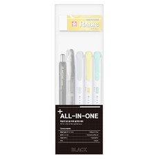 ZEBRA 斑馬牌 All-in-one套裝 原子筆+自動筆+螢光筆+擦膠, 多色, 1組