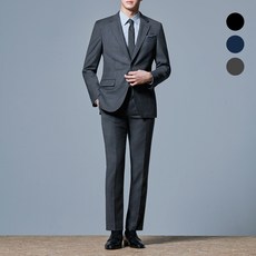 맨잇슈트 남성용 솔리드 포멀핏 베이직 정장 상하의 세트
